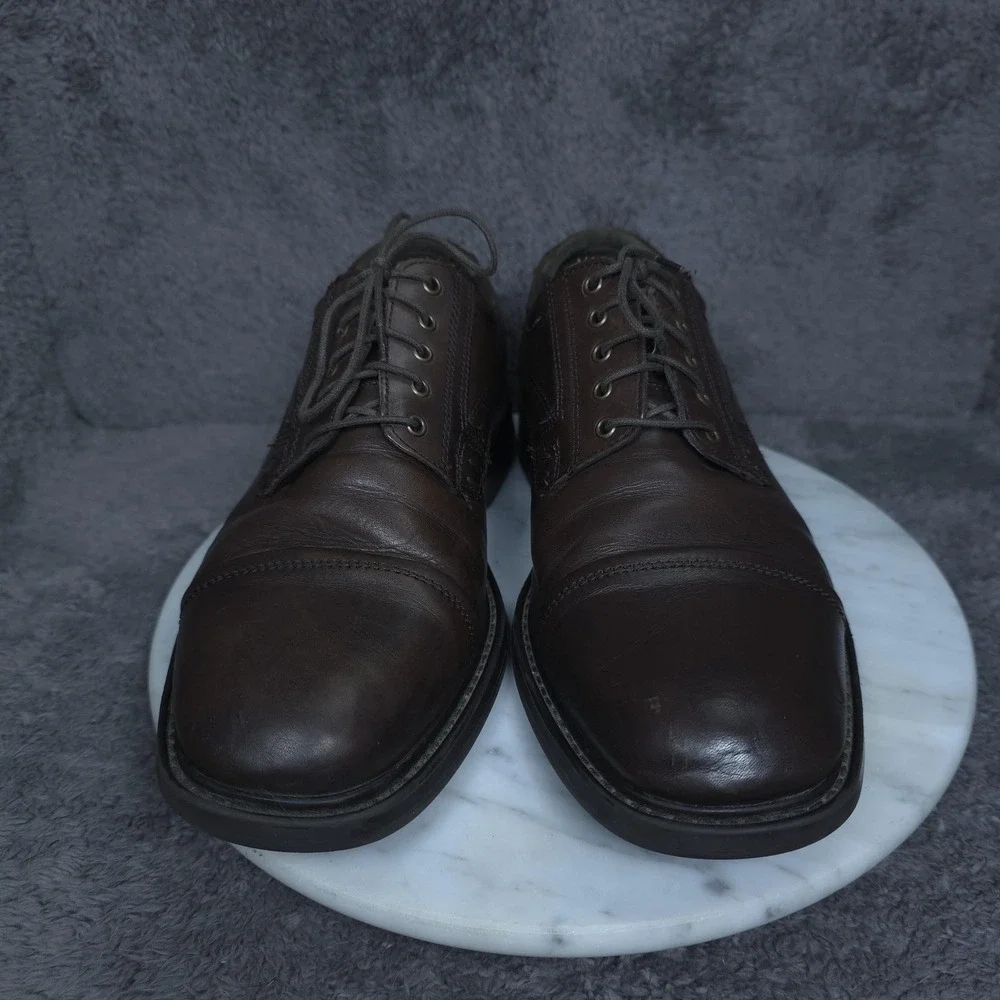 Bill Blass Ethan Shoes Mens Size 8 Brown Leather Derby Dress Comfort Italy